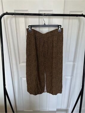 LOFT Tan and Black Leopard Print Skirt